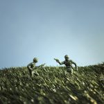 Battling toy soliders